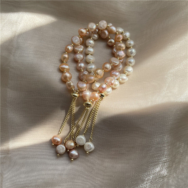 Natural Baroque Freshwater Pearl Adjustable Bracelet
