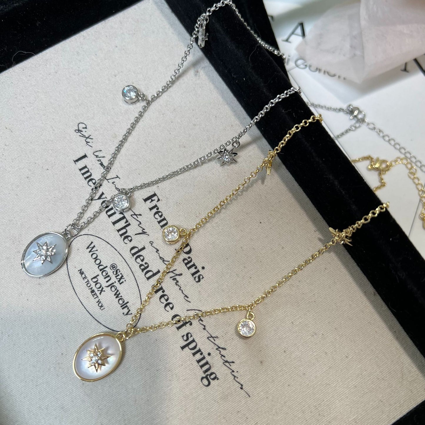 Eight-pointed Star Zircon Necklace