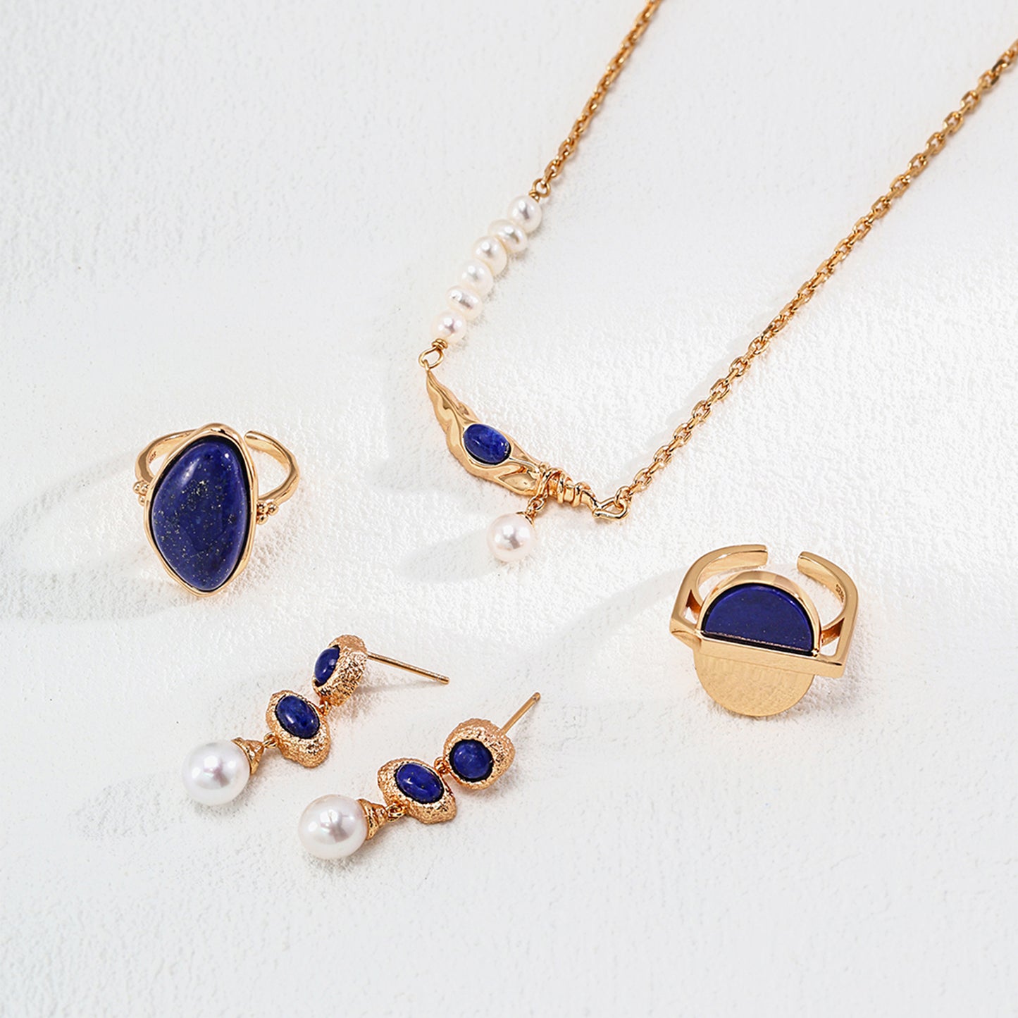 S925 Silver - Vintage Gold Lapis Lazuli Ring