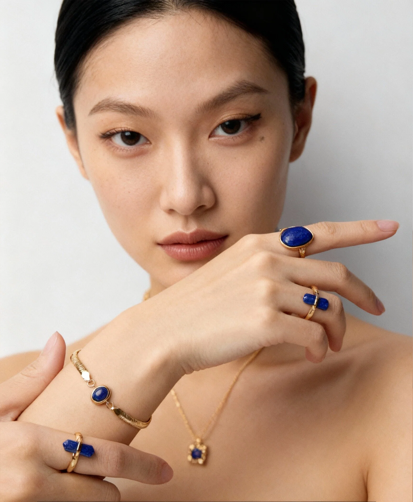 S925 Silver - Vintage Gold Lapis Lazuli Ring