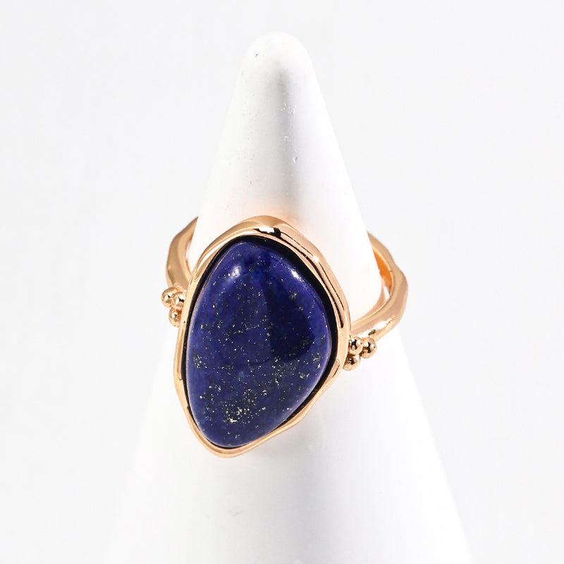 S925 Silver - Vintage Gold Lapis Lazuli Ring