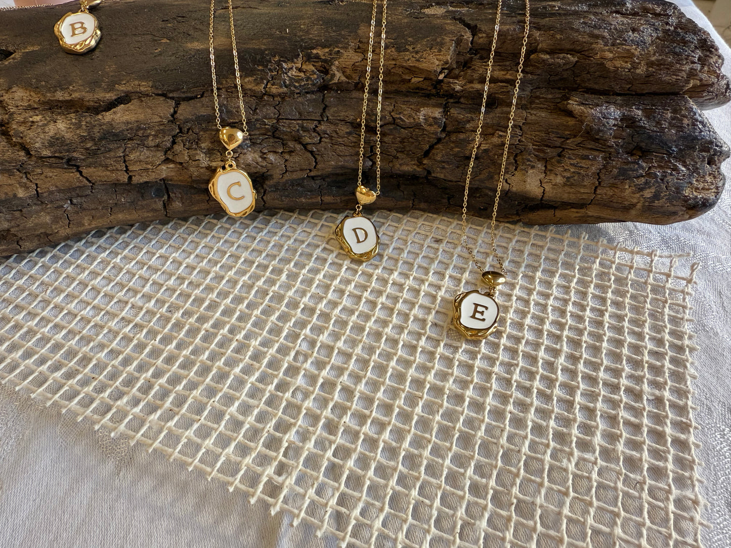 Vintage Gold Initial Pendant Necklace