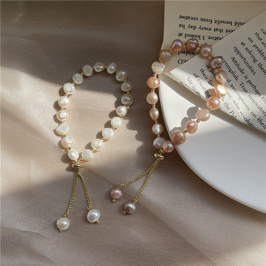 Natural Baroque Freshwater Pearl Adjustable Bracelet