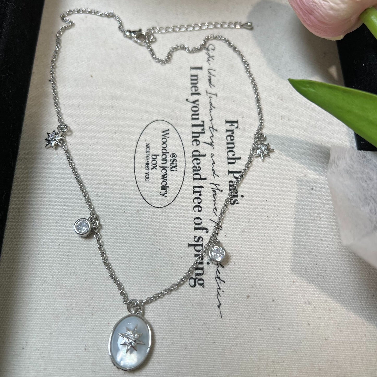 Eight-pointed Star Zircon Necklace