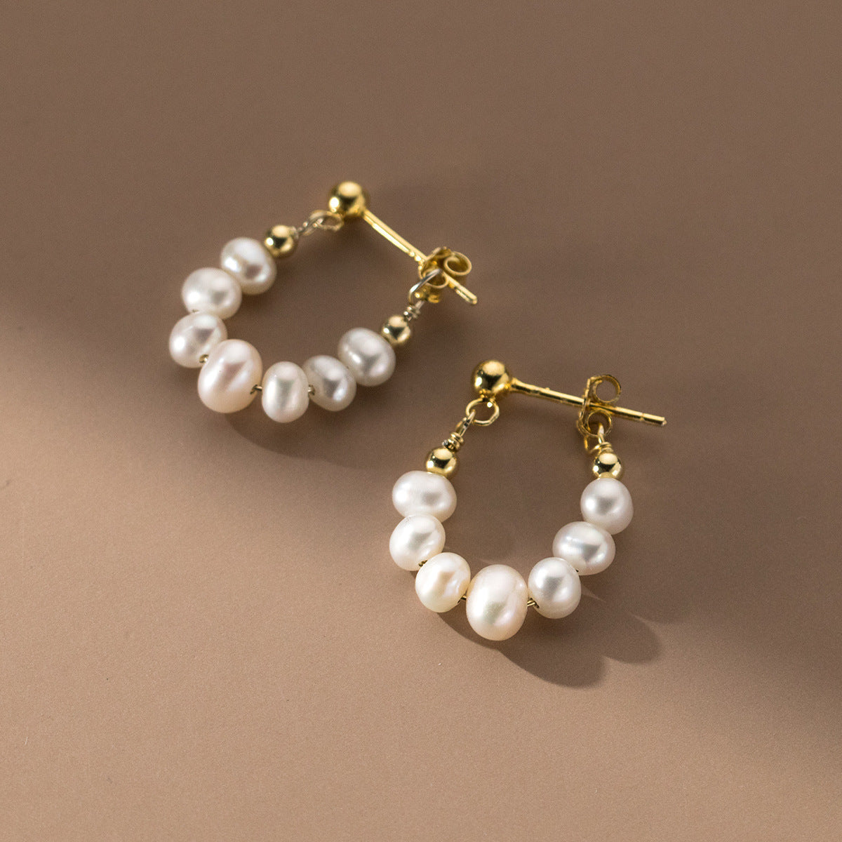 S925 Sterling Silver Pearl U-shaped Earring