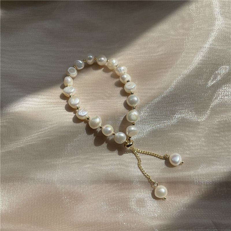 Natural Baroque Freshwater Pearl Adjustable Bracelet