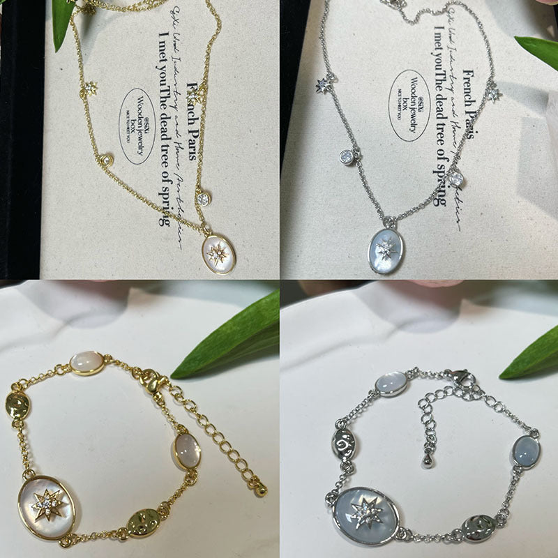 Eight-pointed Star Zircon Necklace