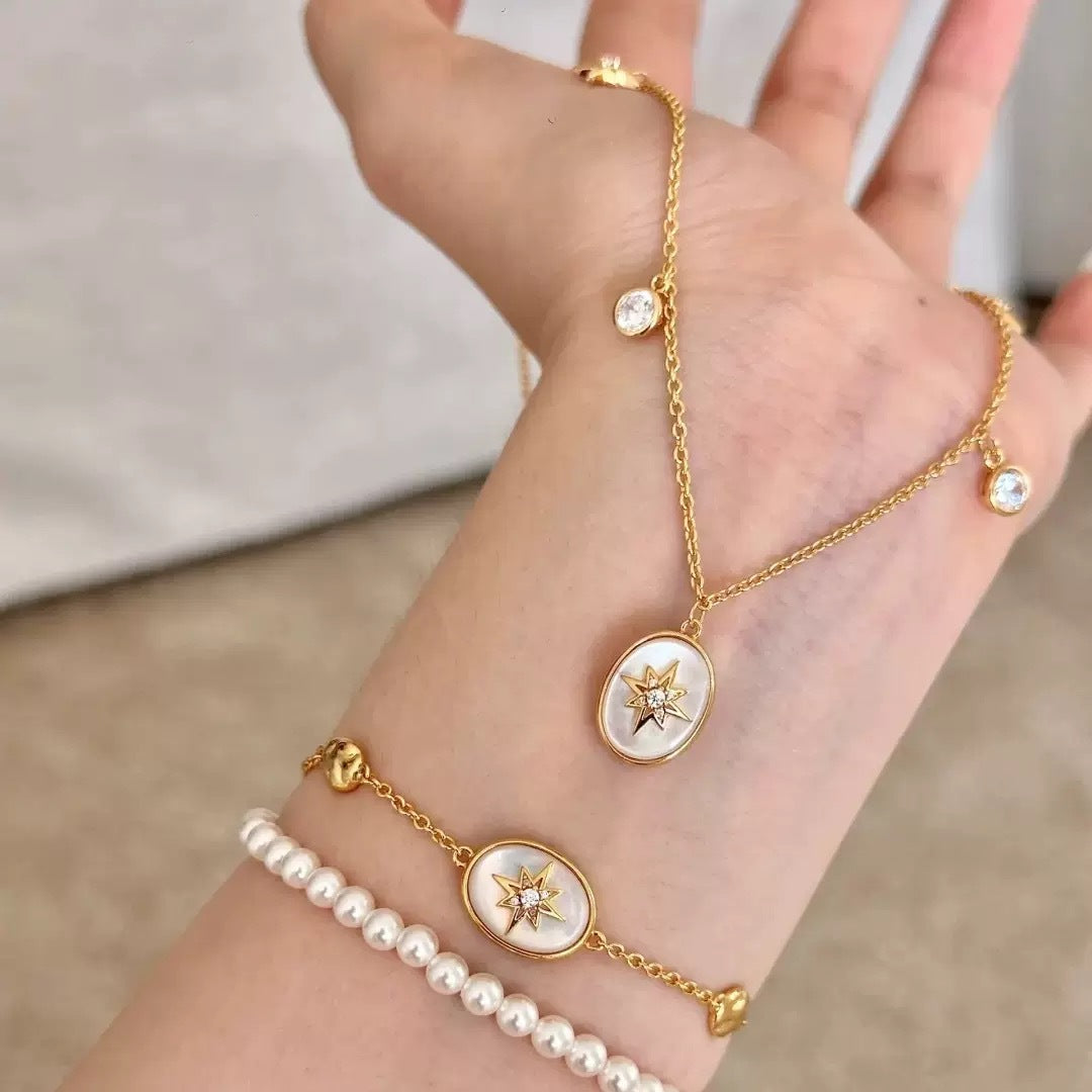 Eight-pointed Star Zircon Necklace