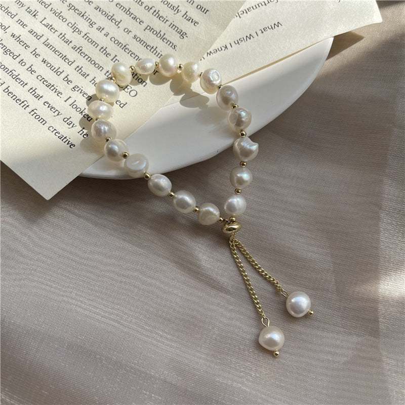 Natural Baroque Freshwater Pearl Adjustable Bracelet