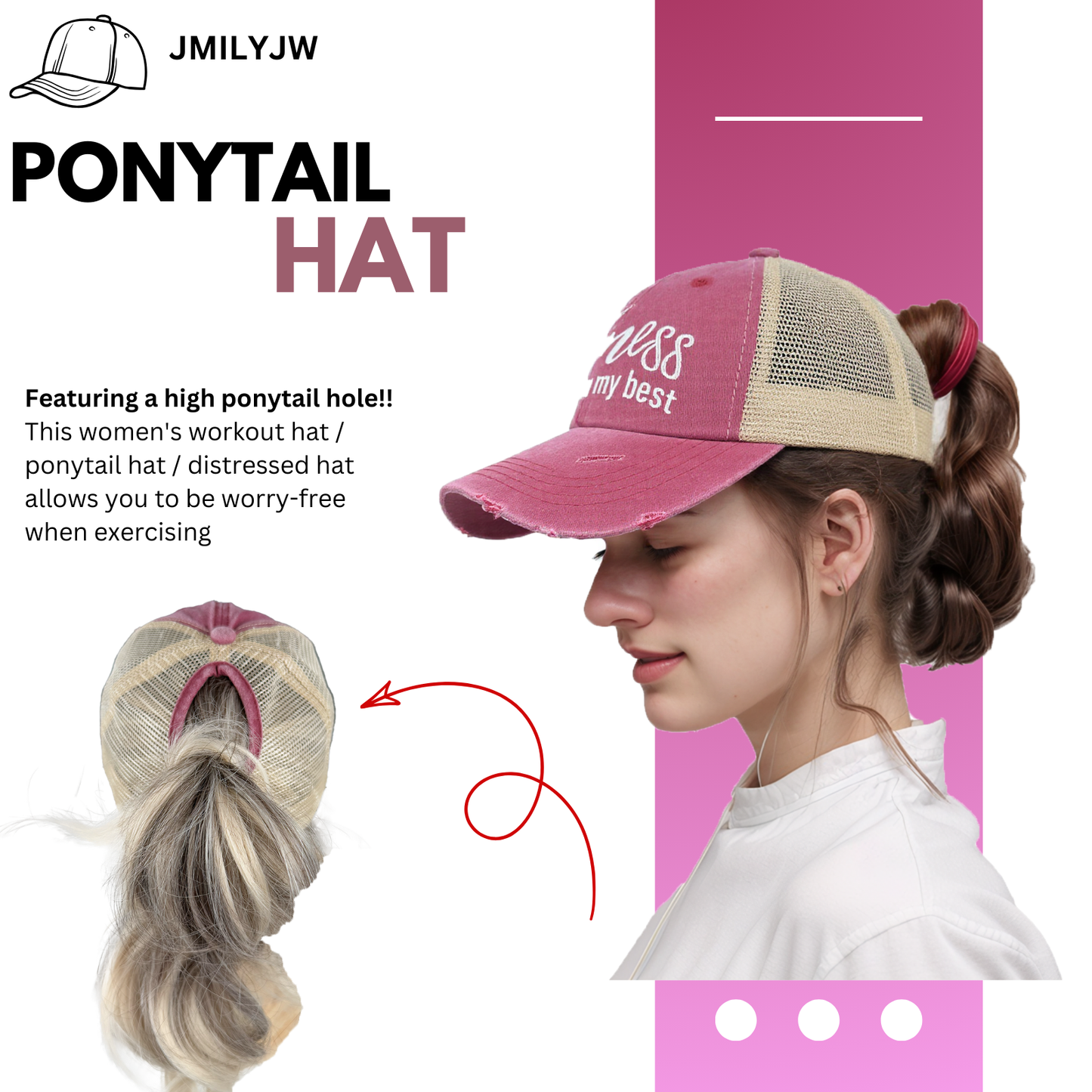 Ponytail Baseball Cap for Women