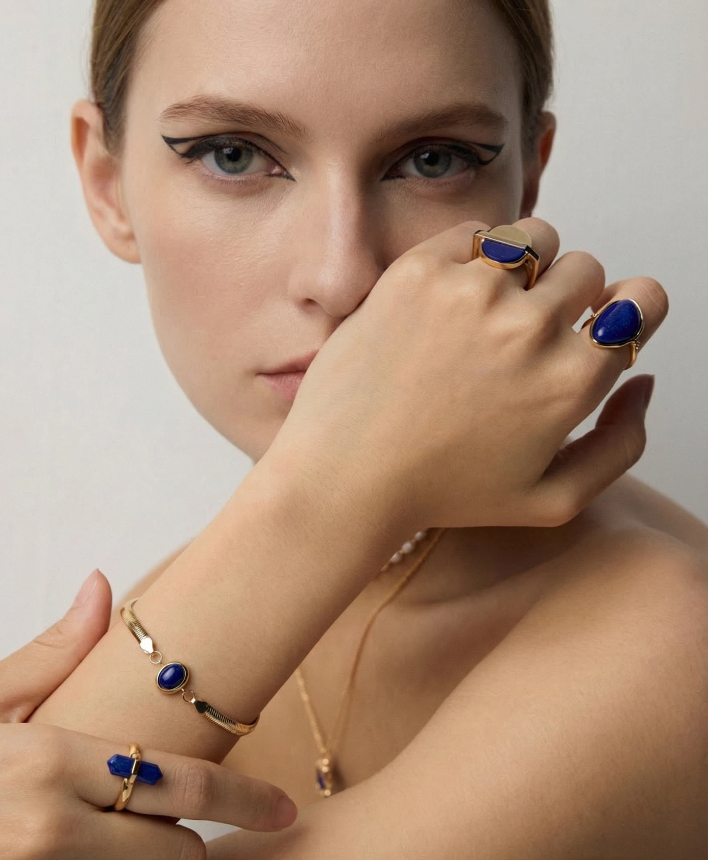 S925 Silver - Vintage Gold Lapis Lazuli Ring