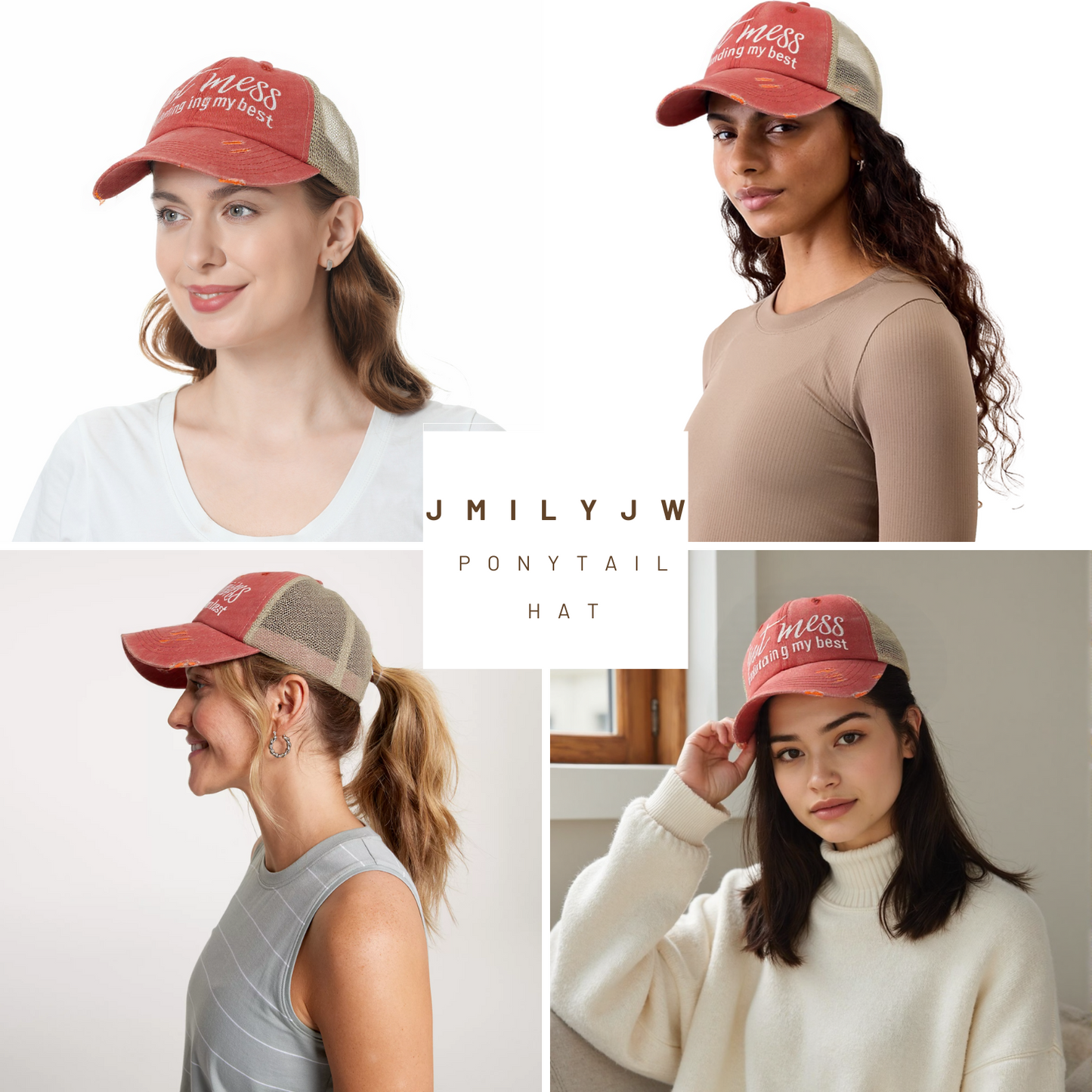 Ponytail Baseball Cap for Women